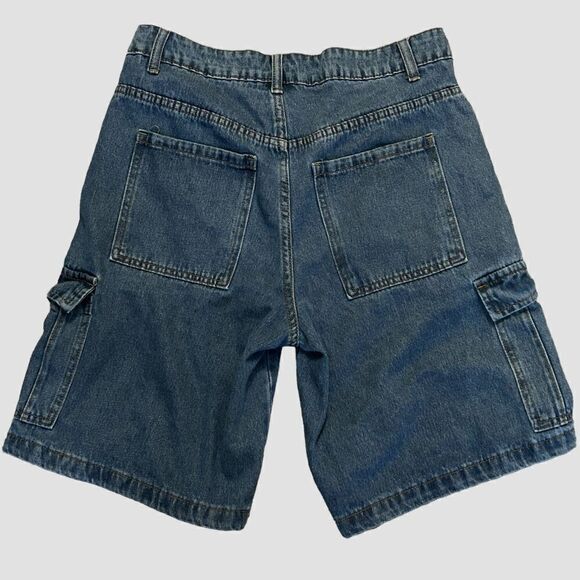 Jean Utility Shorts Size 36, 6 Pockets Unisex Relaxed Fit Legs Cargo - Picture 2 of 4